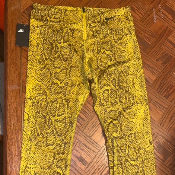Nike Yellow Python Snake Print Leggings 